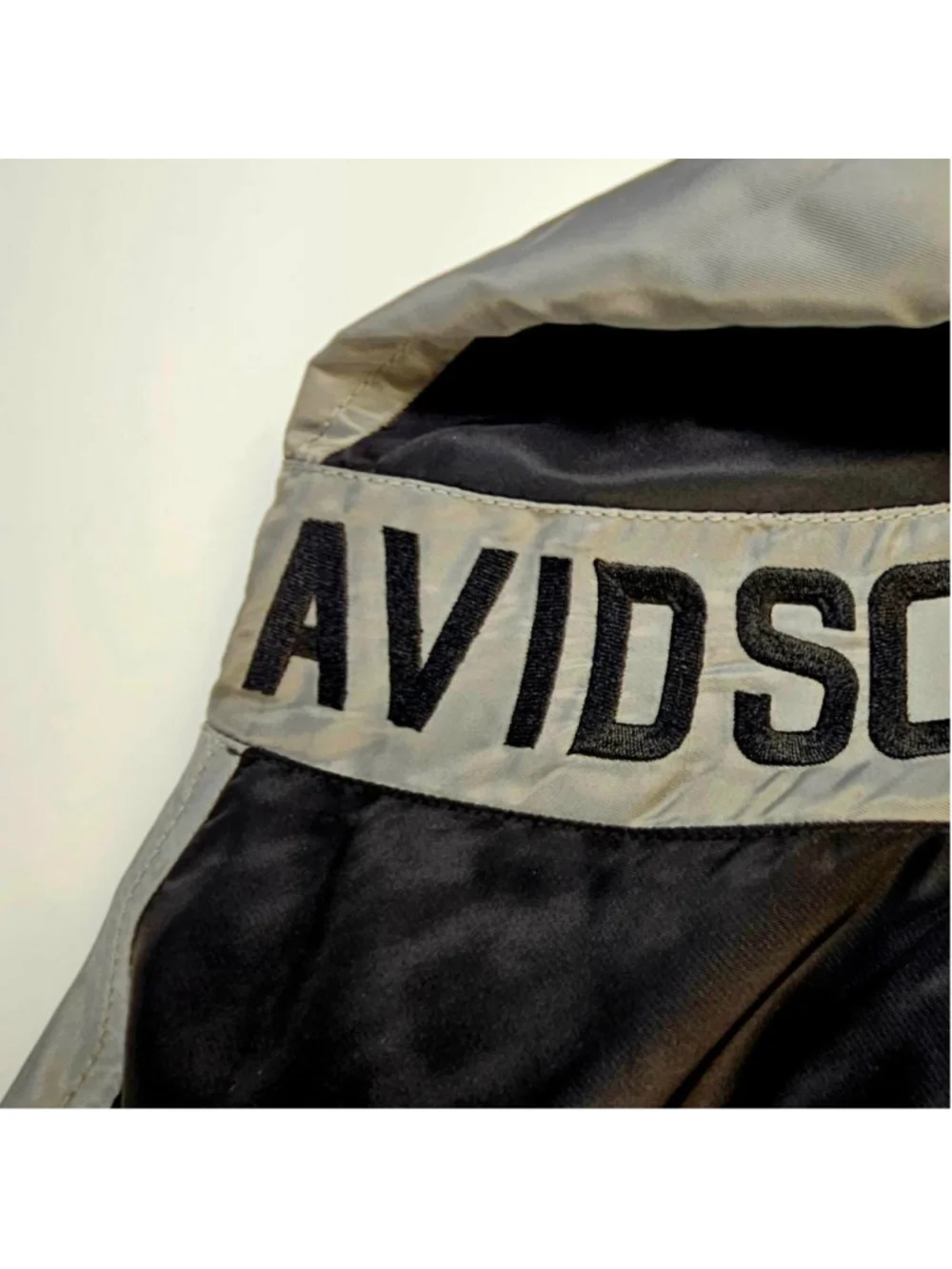 Harley-Davidson Nylon Bomber Jacket Mens Black Gray Embroidered Black 2XL